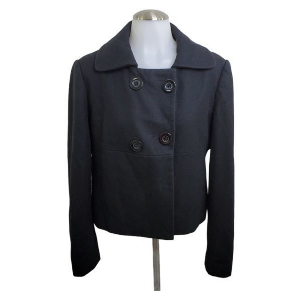 Nine West‎ Coat 10 Peacoat Black Button Wool Jacket